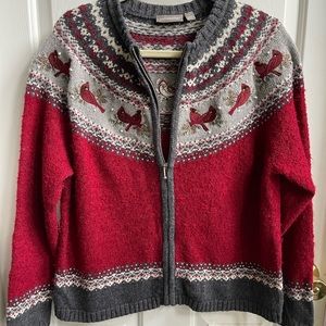 Croft and Barrow L full zip cardinal sweater